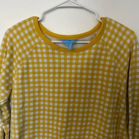 Draper James Yellow White Gingham Pullover Sweater Size M Preppy Classic - Picture 8 of 15